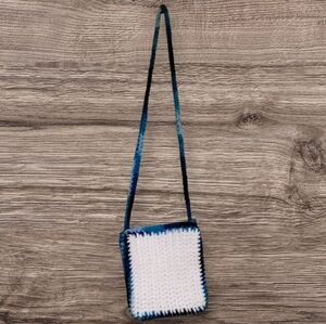 Blue and White Crochet Shoulder Bag